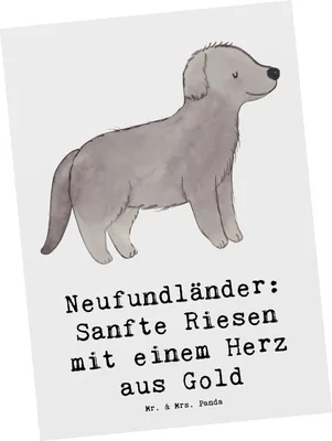Produktbild von Mr. & Mrs. Panda Postkarte Neufundländer Liebe - Weiß - Geschenk, loyaler Hund, Hundeliebhaber, einzelkarte, Ansichtskarten, Wasserrettungshund, loyal, Hunderasse