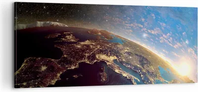 Produktbild von Bild auf Leinwand - Leinwandbild - Kosmos Erde - 100x40cm - Wand Bild - Wanddeko - Wandbilder - Leinwanddruck - Bilder - Kunstdruck - Wanddekoration - Leinwand bilder - Wandkunst - AB100x40-3809