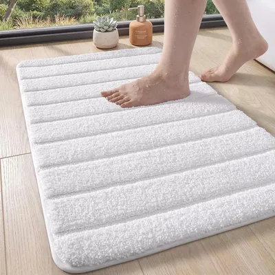 Produktbild von Badematte rutschfest 60 x 90 cm, weich, saugfähig, waschbar, weiß