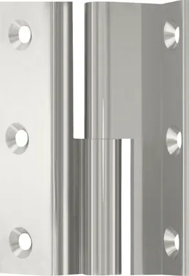 Produktbild von Möbelband Kröpfung D, Zylinderkopf rechts, 50x33 mm, Messing vernickelt poliert