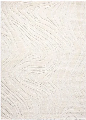 Obrázok produktu pre Ibenzoa® Moderný 3D koberec s vlnovým vzorom, krémová farba – 160 x 230 cm, 100% polypropylén, vysoká hustota, vhodný do obývačky a spálne