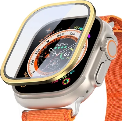 Immagine prodotto di Per Apple Watch Ultra 1 + 2 49 mm Custodia in lega di alluminio + protezione in vetro temperato H9