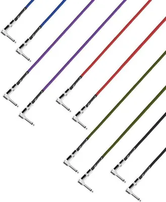 Productafbeelding van Patchkabel Set voor Gitaarpedaal, 5 stuks Winkelhaak Jack Kabel, 0.6 meter