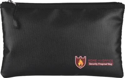 Obrázek produktu pro Aibecy 27*17cm Ohnivzdorné pouzdro na dokumenty Silikonem potažené pouzdro na peněženku ze skelných vláken Voděodolné pouzdro se zipem pro uložení šperků a cenností, malé