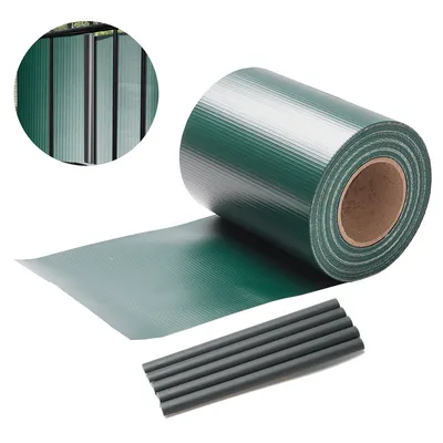Zdjęcie produktu dla Paski osłonowe Różne panele z podwójnymi prętami Folia ogrodzeniowa z PVC Ogrodzenie ogrodowe o niskim współczynniku odbicia z zatrzaskami 70 m x 19 cm Zielone