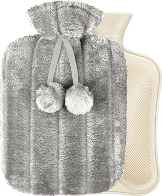 Image de RHP bouillotte douillette avec housse douce I Bouteilles d'eau chaude Gris clair