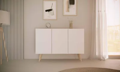 Productafbeelding van Elegante witte commode, Scandinavische stijl - Modern design