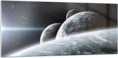 Produktbild von Bilder auf glas - Planeten Kosmos Sterne - 120x50cm - Glasbilder - Wandbilder - Kunstdruck - zum Aufhängen bereit - Wanddekoration aus Glas - Glas Bilder - Wandbild auf Glas - GAB120x50-2327