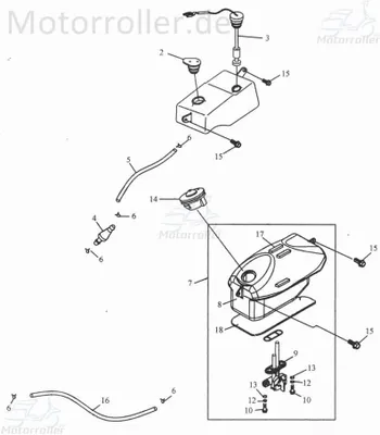 Produktbild von Adly RT 50 Road Trace Benzinschlauch 50ccm 2Takt 94400-0408230 Motorroller.de Kraftstoffschlauch Kraftstoffleitung Gummischlauch Benzin-Schlauch Moped