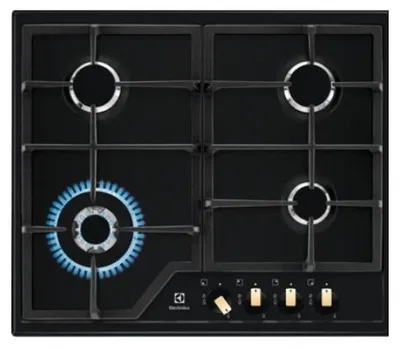 Zdjęcie produktu dla Electrolux EGS6436RK, Czarny, Wbudowany, Gaz, 4 stref(y), 4 stref(y), Regularny