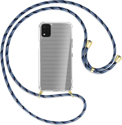 Produktbild von Handykette Backcover-Schutzhülle mit Band (Metall goldfarben) für LG K42 LM-K420 - Blautöne