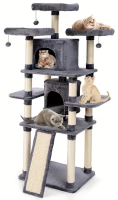 Produktbild von Katzenkratzbaum - Kratzbaum für Katzen - Katzenbaum - Katzenmöbel - Kratzmöbel - 170 cm hoch - Langlebig und stabil
