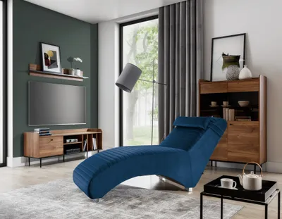 Productafbeelding van Relaxstoel ABRAMO, bekleed met stof Kronos, kleur blauw
