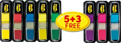 Produktbild von Post-it Haftmarker Index Mini 11,9 x 43,2 mm 5+3 GRATIS farbig sortiert