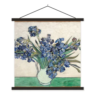 Produktbild von MuchoWow® Textilposter Stilleben mit Schwertlilien - Vincent van Gogh 120x120 cm mit schwarzem Rahmen - Aufhängungsset