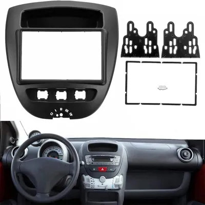 Doppel-DIN Autoradio Blende für Toyota Aygo, Citroen C1, Peugeot 107 2005+