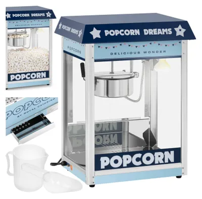 Zdjęcie produktu dla Maszyna Automat Urządzenie Do Prażenia Popcornu Retro Teflon 1600 W 5-6 Kg/H - Niebieska