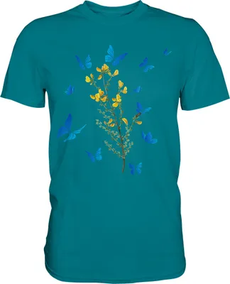 Produktbild von Blumen Schmetterlinge T-Shirt – Diva Blue / XXL