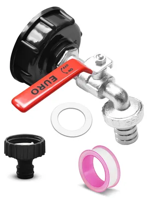 IBC-Kugelhahn 3/4" S60x6, Legierung, mit Adapter und Dichtband