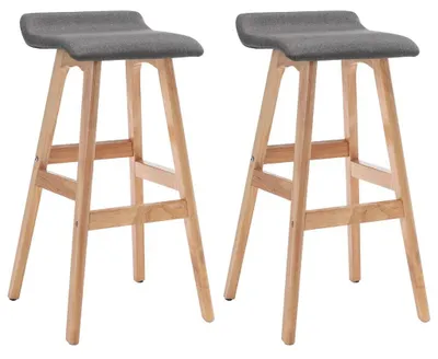 Produktbild von vidaXL Barhocker 2 Stk. Dunkelgrau Stoff