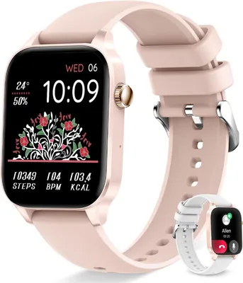 Produktbild von Smartwatch mit Telefonfunktion 1,85" Fitnessuhr Pulsmesser Schlafmonitor SpO2 Personalisiertem Bildschirm Sprachassistent Armbanduhr für Android iOS
