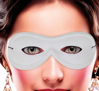 Productafbeelding van Carnaval Venetië, mysterieus oogmasker, feestaccessoire, theater, zwart-wit, elegant, fantasierijk. Kleur: wit