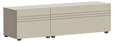 Lowboard Beach 135x36x34 cm Kaschmir beige mit 2 Klappen