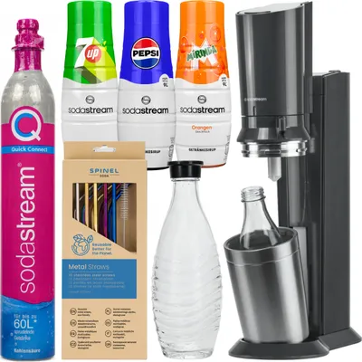 Obrázok produktu pre Sodastream Crystal 3.0 výrobník perlivej vody čierna sada so sklenenou karafou na sirup