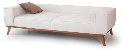 Zdjęcie produktu dla Biała tapicerowana kanapa do salonu designerska sofa z tkaniny luksusowe meble do siedzenia