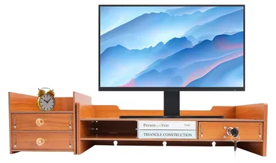 Produktbild von Monitorständer mit 2 Schubladen für Büro und Arbeitsplatz