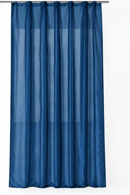 Produktbild von Vorhang blau dunkel Kräuselband halbtransparent Wildseiden Optik 140x245 cm