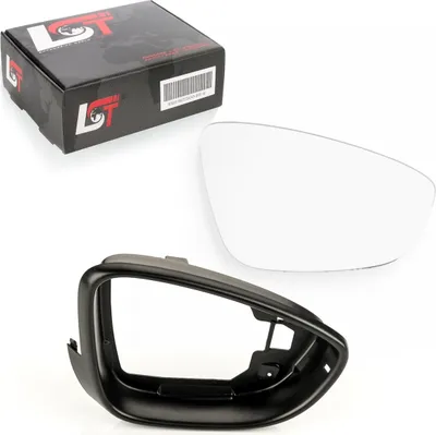 Produktbild von Spiegelglas Blendring Set heizbar konvex rechts für VW Eos Passat B7 CC Scirocco