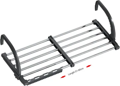 Obrázek produktu pro Skládací sušák na prádlo – kovový, výsuvný, rozměry 51-95 cm