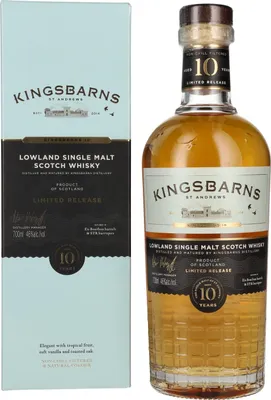 Produktbild von Kingsbarns 10 Years Old Lowland Single Malt Scotch Whisky Limited Release 46% Vol. 0,7l in Geschenkbox