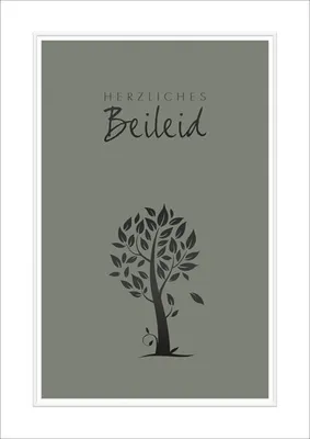 Produktbild von Trauerkarte - Beileidskarte im Format A5 - Herzliches Beileid - Format geschlossen 14,5 x 21 cm mit Briefumschlag