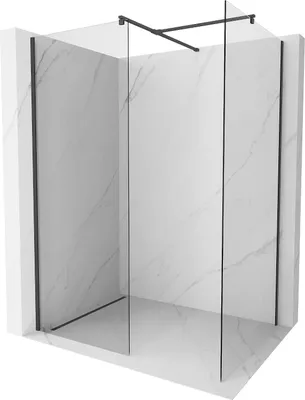 Produktbild von Mexen Kioto Duschwand Walk-in 135 x 110 cm, transparent, schwarz - 800-135-202-70-00-110