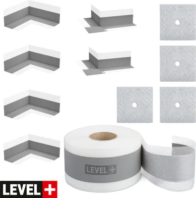 Produktbild von Bandset Bad Abdichtung Wandmanschetten Ecken Innen Außen Dichtband 20m SET G6