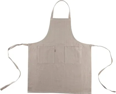 Produktbild von Linen and More Küchenschürze Baumwolle beige 75x90cm mit Taschen