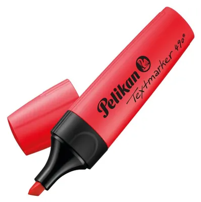 Immagine prodotto di Pelikan 814126 Textmarker 490, Leuchtrot, 10 Stück Faltschachtel