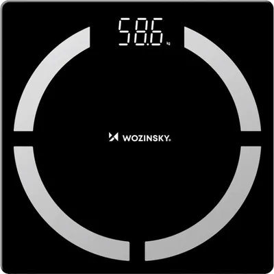 Produktbild von Wozinsky WIWL-30, Elektronische Personenwaage, 180 kg, 100 g, Schwarz, kg, lb, Rechteck