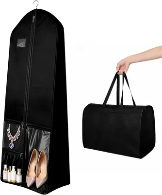 Produktbild von Kleiderbeutel – Lang – 180 x 60 cm – Kleiderbeutel mit Reißverschluss – Faltbarer Kleiderhülle – Brautkleid – Groß – Kleider