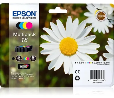 Immagine prodotto di Epson Daisy 18 margherita Multipack cartuccia d'inchiostro 4 colori (BK/C/M/Y)