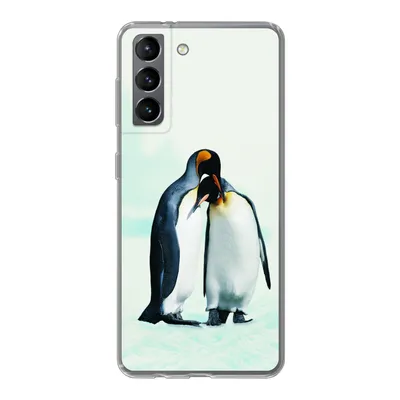 Produktbild von MuchoWow® Handyhülle Schutzhülle Hülle für Samsung Galaxy S21 Pinguine - Schnee - Familie Silikon Softcase Handy Hülle - Softcase