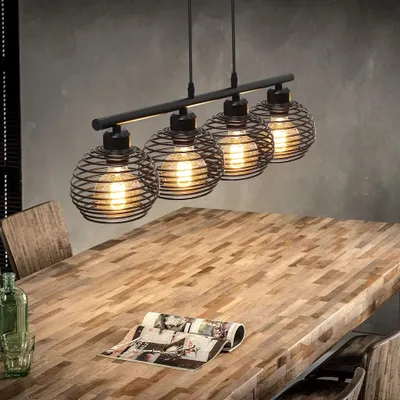 Obrázek produktu pro ZMH závěsné světlo vintage černá E27 železná jídelní stolní lampa retro závěsná lampa 120 cm výškově nastavitelná, max. 25 W