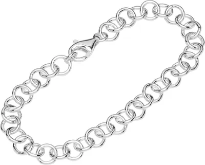 Produktbild von NKlaus 26cm Fußkette 925 Silber Ankerkette rund 7,0mm breite Damen Fußgliederkette 14606