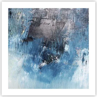 Produktbild von Poster - Poster ohne Rahmen - Abstraktion Blau Schwarz - 50x50 cm - Wand Bild - Wanddeko - Wandbilder - Kunstposter - Wandposter - Bilder - Kunstdruck - Wanddekoration - Wandbild - P2XAC50x50-4155