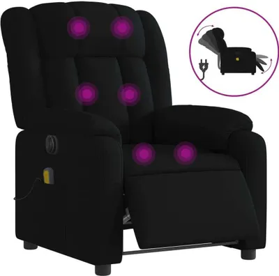 Obrázek produktu pro Elektrické masážní polohovací křeslo černé textil