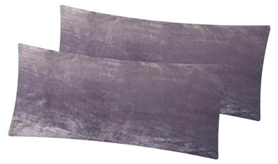 Produktbild von 2er Set Fleece Kissenbezug 40x80cm - Anthrazit