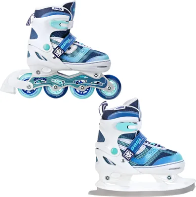 Produktbild von 2in1 Inlineskates/Schlittschuhe Raven Drill White/Mint 30-33 verstellbar