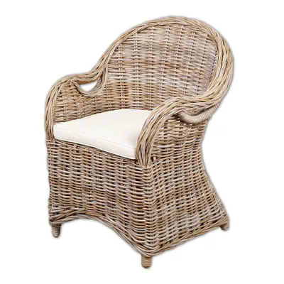 Produktbild von Rattan-Sessel CHARLOTTE Natural Grey inkl. Sitzkissen
